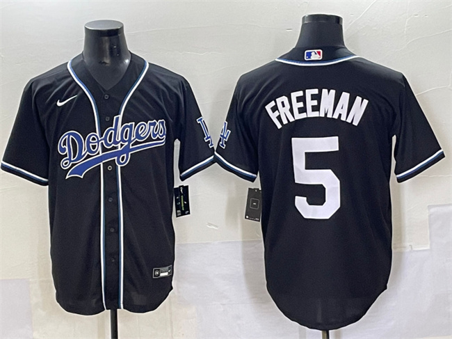 Men's Los Angeles Dodgers #5 Freddie Freeman Black Fashion Stitched Baseball Jersey Men's Los Angeles Dodgers #5 Freddie Freeman Black Fashion Stitched Baseball Jersey